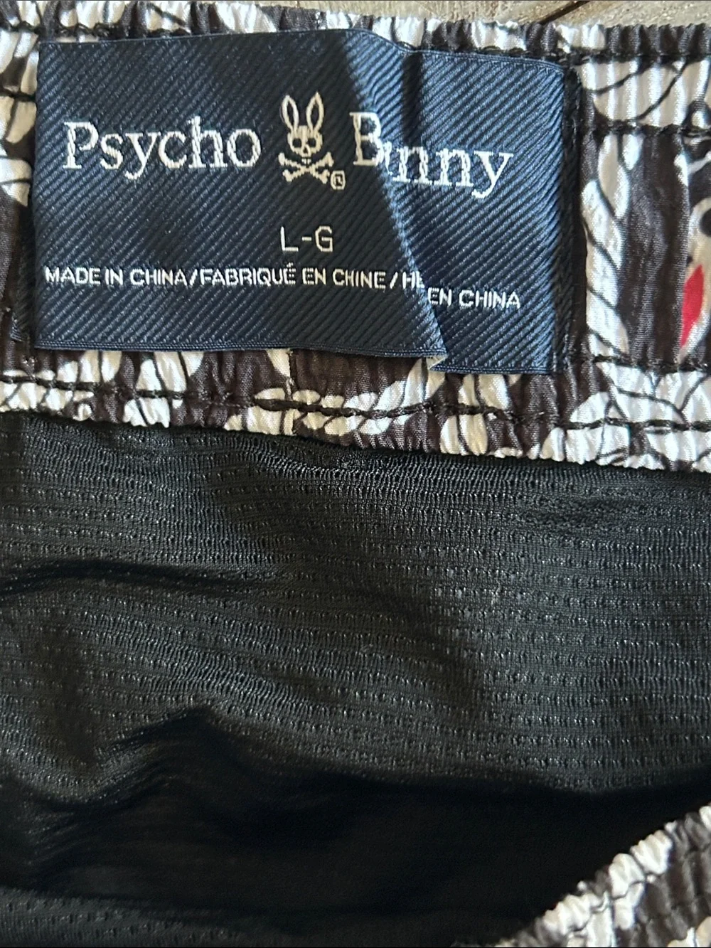 ⭐️NWT!⭐️Psycho Bunny Cyrus Swim Trunks Sz L w MEASUREMENTS & Rubber Keychain